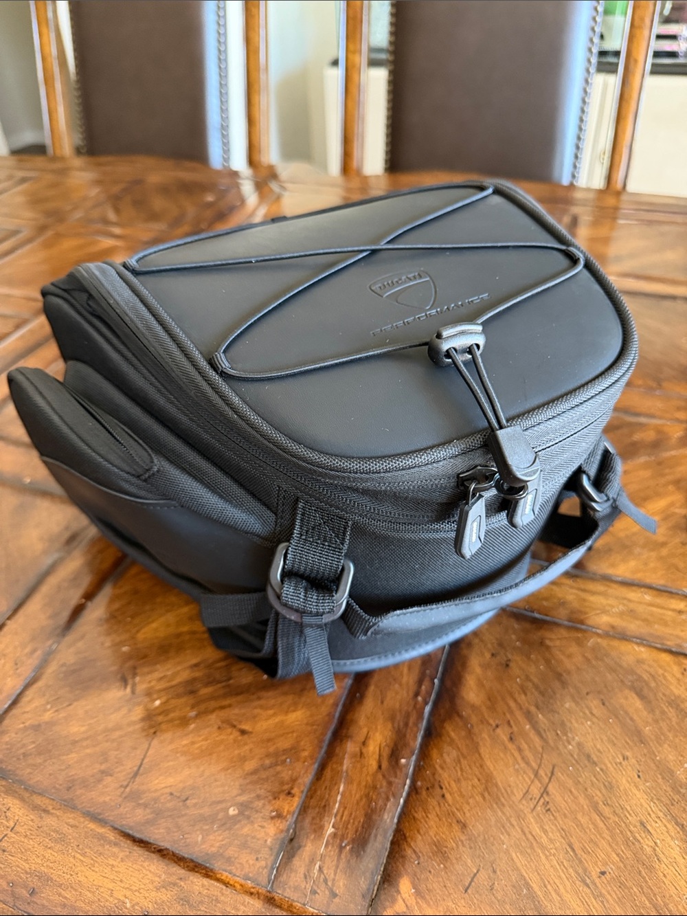 ducati Black Motorcycle Tail Bag - Compact Ride Storage